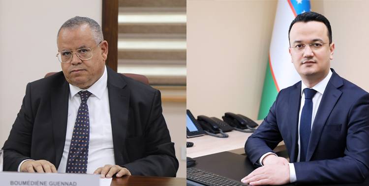 L’Ambassadeur S.E.M. Boumédiène GUENNAD, reçu par son S.E.M. Laziz Kudratov, Ministre des investissements, de l'industrie et du commerce de la République d'Ouzbékistan.