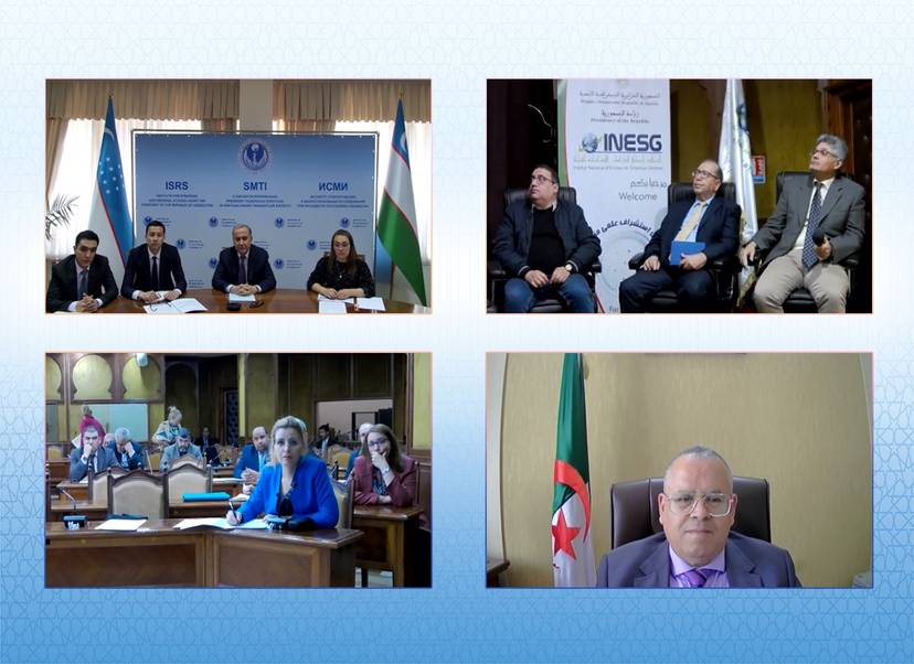 L’Ambassadeur S.E.M. Boumédiène GUENNAD rencontre M. Eldor ARIPOV, Directeur de l’Institut des Etudes Stratégiques et Inter-régionales auprès du Président de la République d’Ouzbékistan.